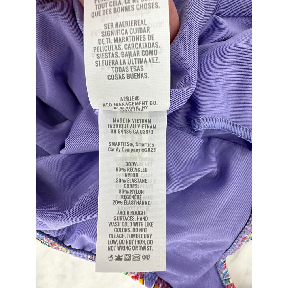 Aerie Swimwear One Piece Smarties Purple Small Petite NEW - Picture 7 of 7